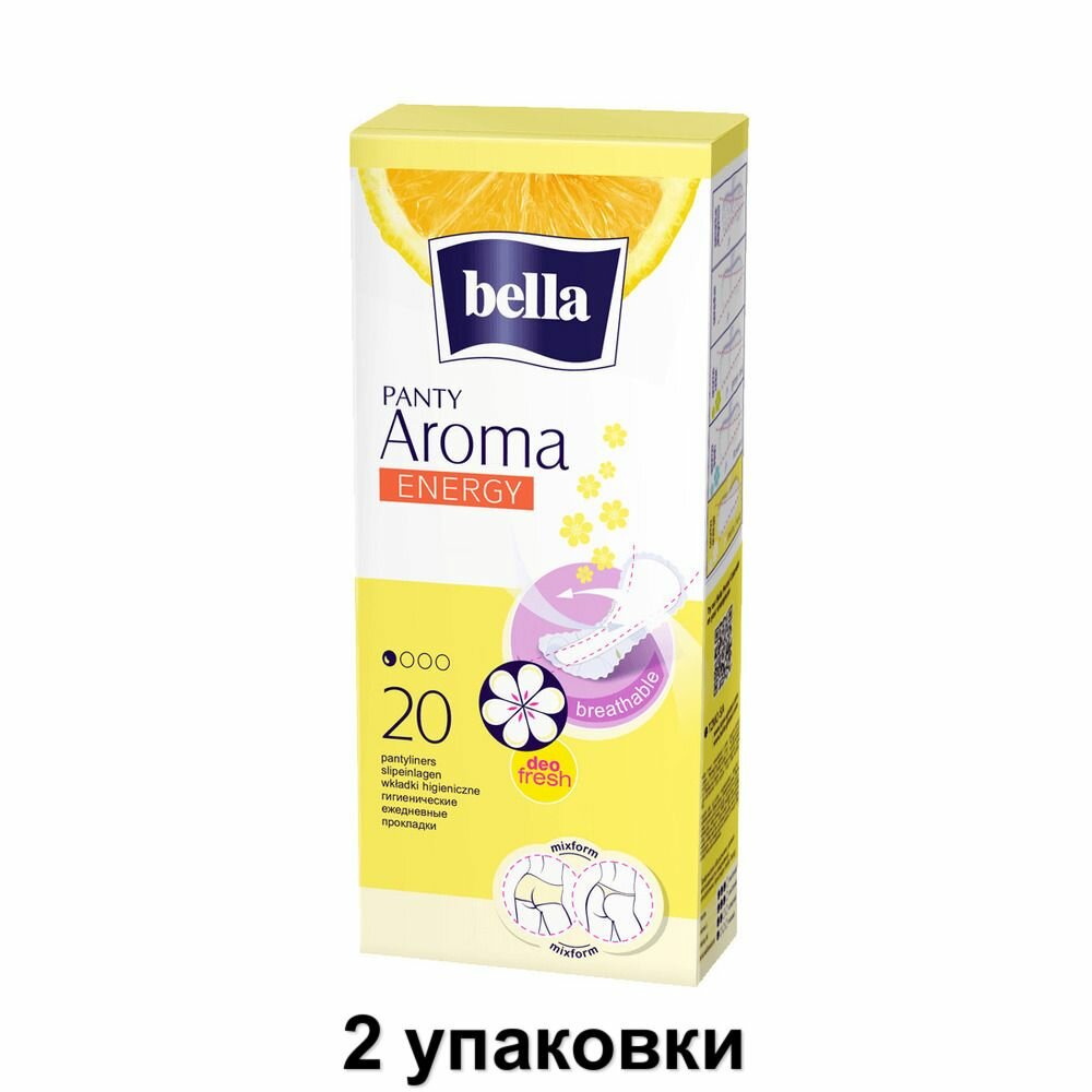 BELLA Прокладки ежедневные Panty Aroma Energi, 20 шт, 2 уп