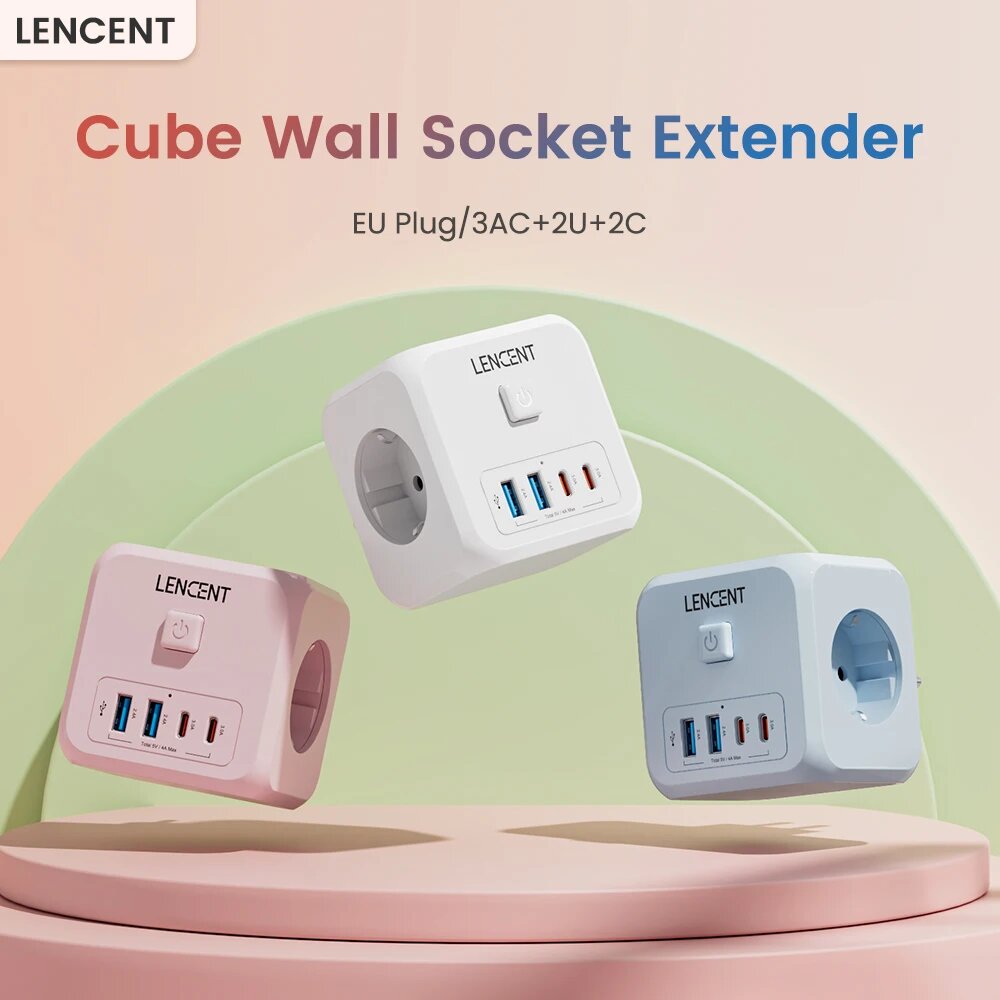 LENCENT PA037EU-2A2C Удлинитель с розетками и USB — фото 1