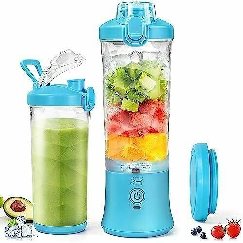 Блендер Smoothie Maker портативный миксер для коктейлей и смузи объемом 600 мл с 6 сверхострыми лезвиями высокая производительность резки портативный блендер емкостью 4000 мАч соковыжималка на 25 чашек для путешествий фитнеса 1078300₽