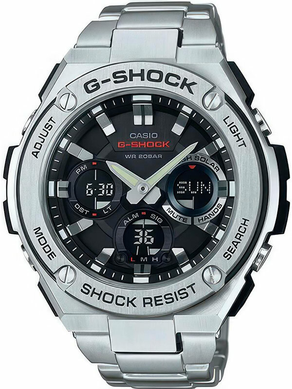 Наручные часы CASIO G-Shock, серебряный, черный — фото 1