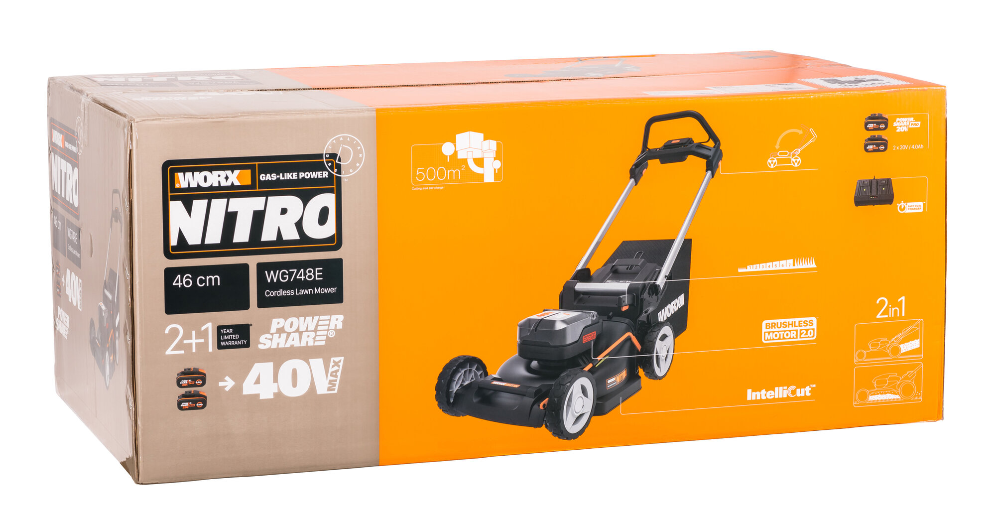 Газонокосилка аккумуляторная WORX 40V 46 см - фото №17