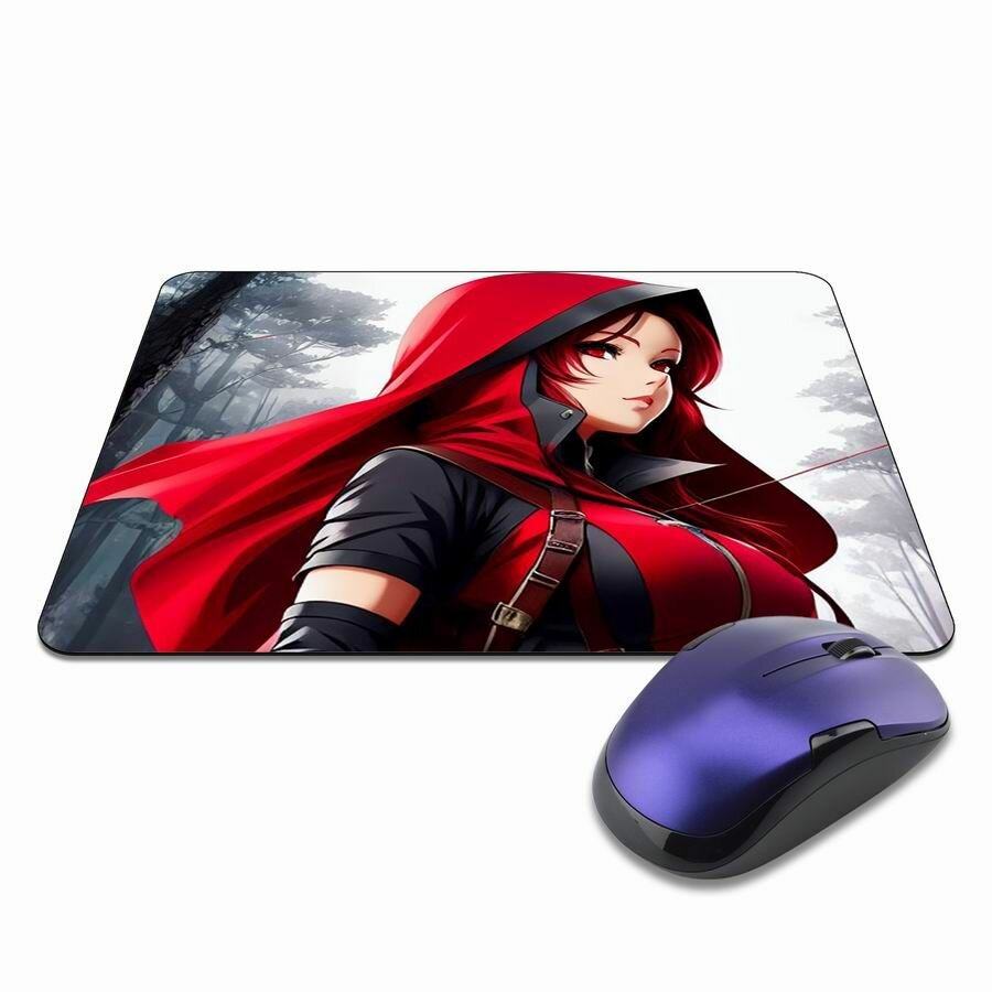 Коврик для мышки Аниме девушка, прорезиненный, влагоотталкивающий, с не стирающимся изображением, 22х18см, толщина 3мм