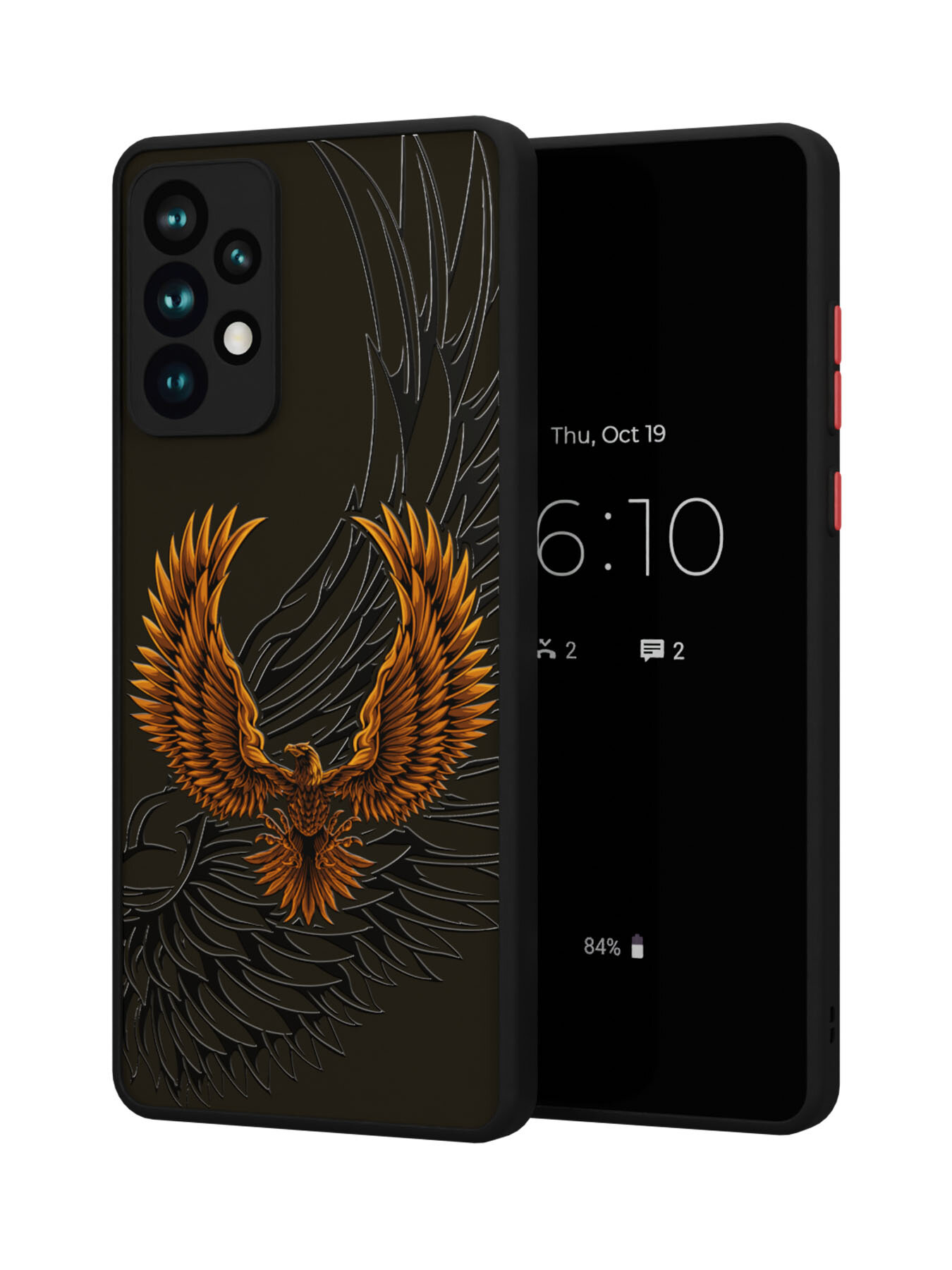 Чехол Mcover на Galaxy A73 / для Галакси А73, противоударный, с защитой камеры, с рисунком Орел в полете