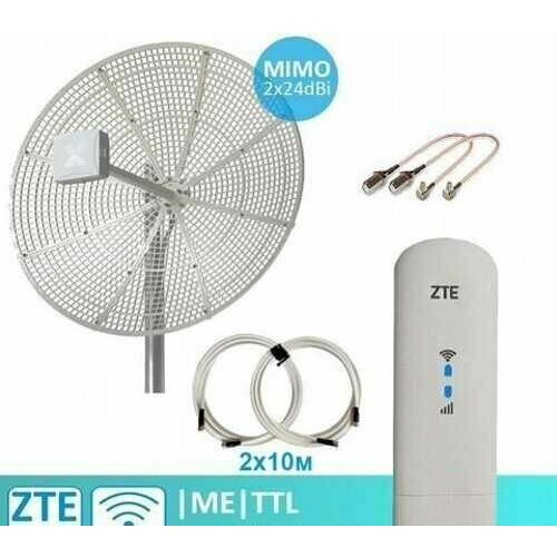 Готовый комплект для усиления мобильного 3G 4G LTE интернета на даче, за городом с самой мощной 3G 4G антенной Antex Vika-21 f mimo 21dBi