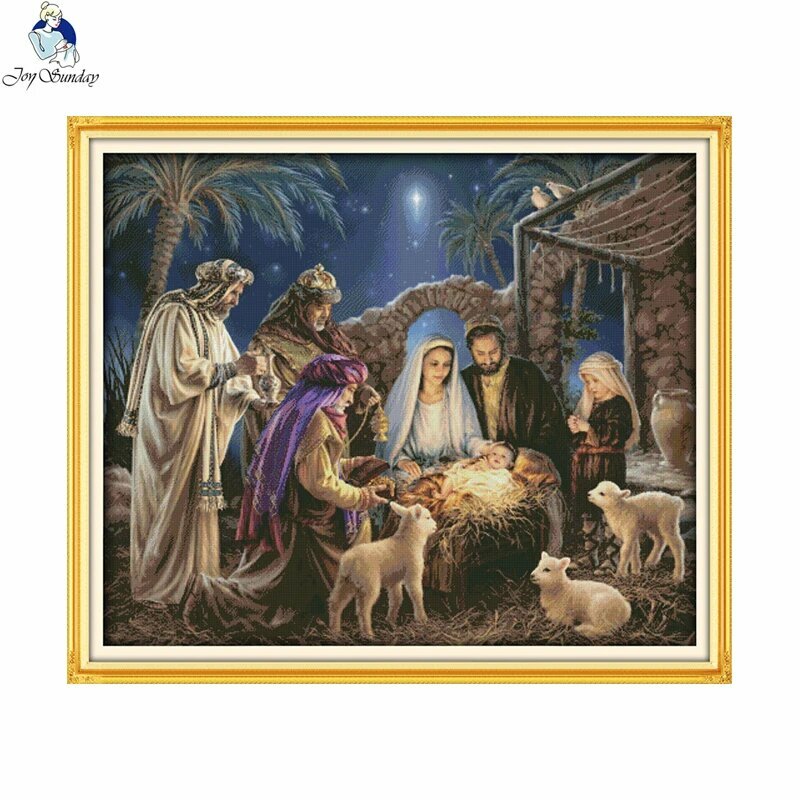 Набор для вышивки крестом Joy Sunday "Рождение ребенка Иисуса"
