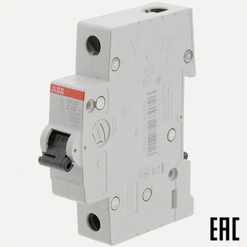 Изображение товара Автоматический выключатель SH201 C40А/1п/ 6,0кА на Din-рейку 2CDS211001R0404 C40 АВВ