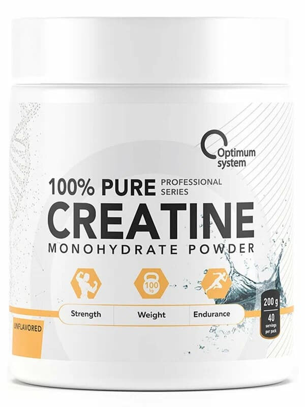 Optimum System Creatine Monohydrate 100% Pure, Креатин моногидрат 200 гр - Без вкуса