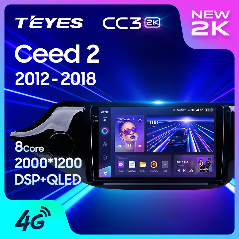 TEYES Тиайс CC3 2K Штатная магнитола For Киа Сид 2 JD For Kia Ceed Cee'd 2 JD 2012 - 2018 no 2 DIN GPS DVD автомагнитола android RAM6G ROM128G