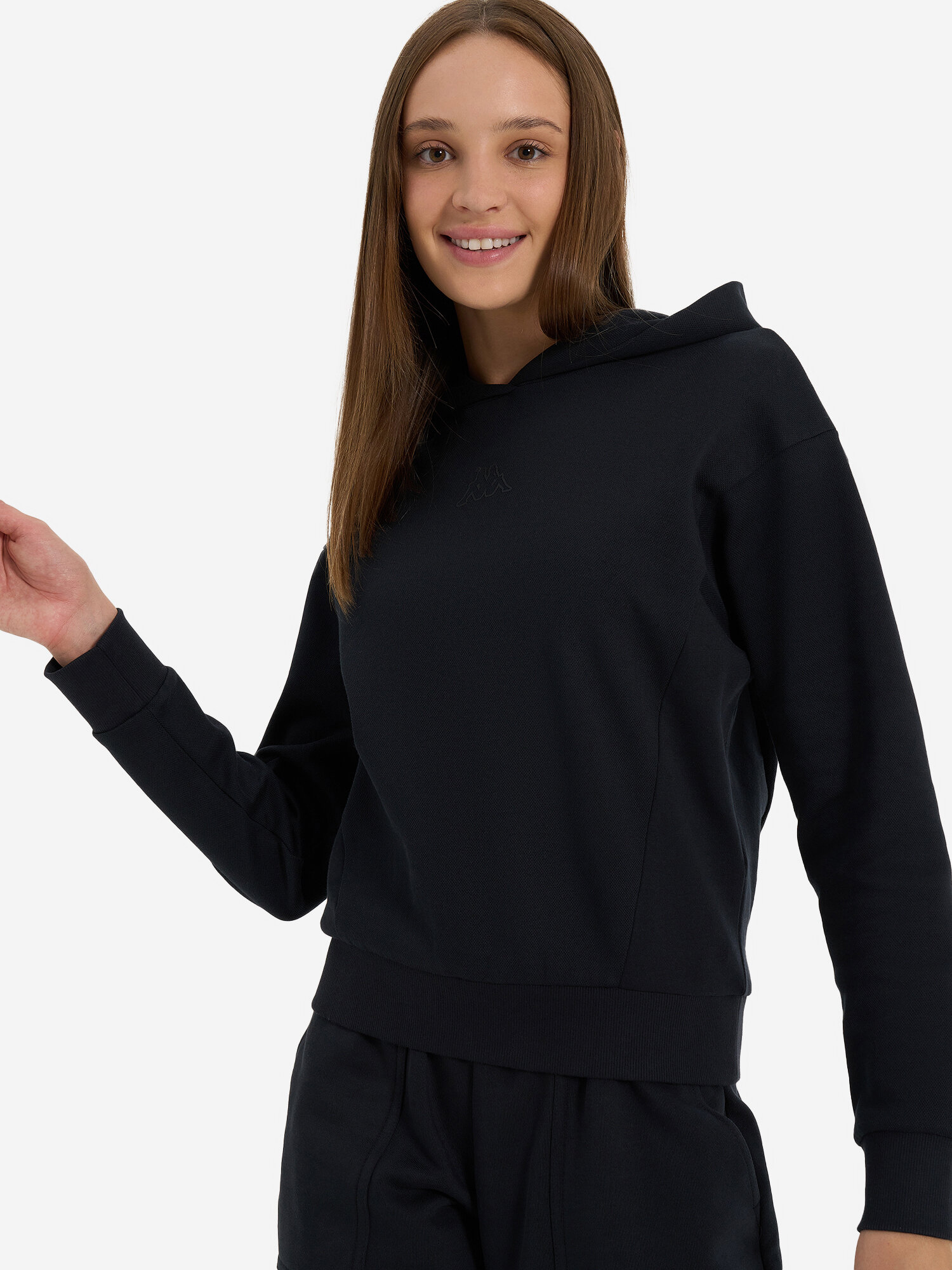 Худи Kappa Sport Logo Women's Hooded knitted jumpers full zip, размер 50/52, , черный