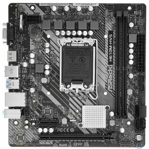 Материнская плата ASRock H610M-HVS Socket 1700 IntelH610 2xDDR4-3200 D-SUBHDMI 1xPCI-Ex16 1xPCI-Ex1 4xSATA 8980₽