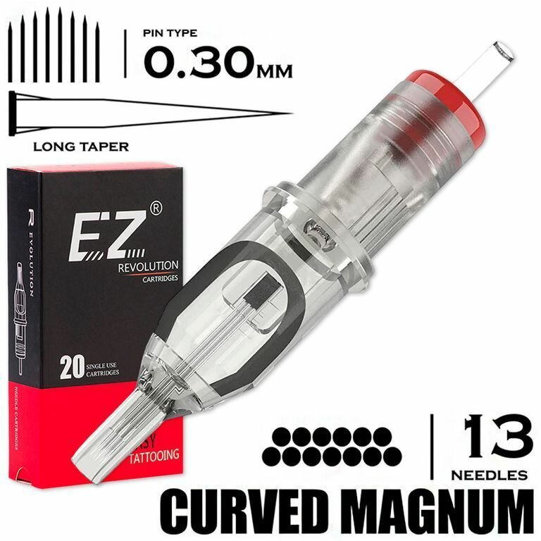 Картриджи для тату Ez Revolution 30/1013 CMLT Curved Magnum (20 шт/уп)