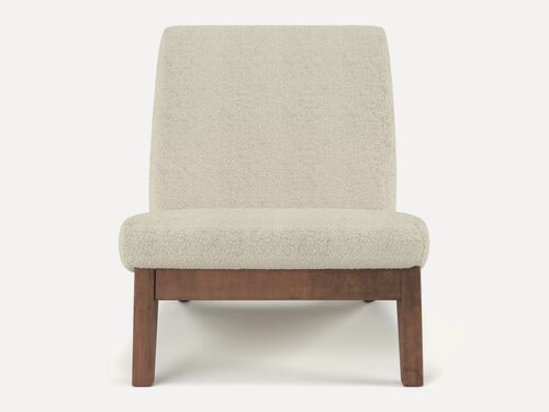 Изображение товара Дизайнерское садовое кресло Soft Element Кросс-С Ivory, массив дерева, букле, современный стиль скандинавский лофт