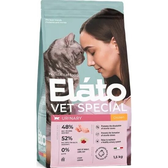Корм сухой Elato Holistic Vet Special Urinary для кошек с курицей, 1,5кг