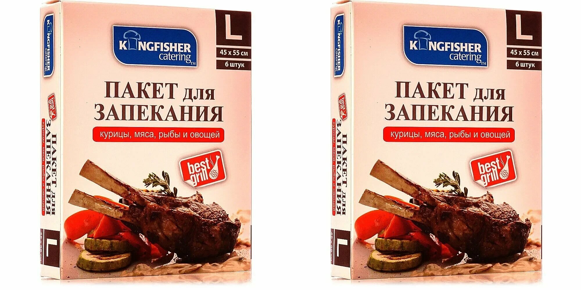 Пакеты для запекания L Kingfisher, упаковка 6 штук, 2 упаковки