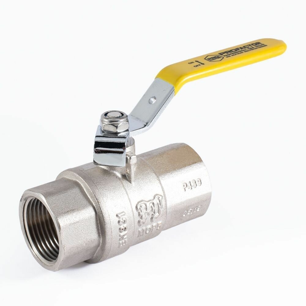 Кран шаровой газовый 1/2" внутренняя-внутренняя резьба, ручка рычаг ProFactor