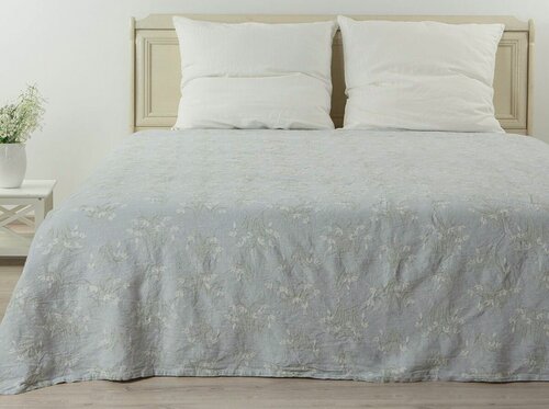 Изображение товара Льняное покрывало Лен/Хлопок "Подснежники" 220х200 см. Оршанский