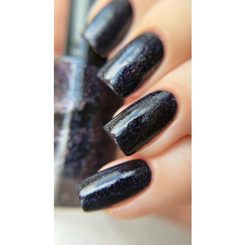 фото Лак для ногтей без лампы синий с шиммером - grattol color nail polish starlight night, 9 мл