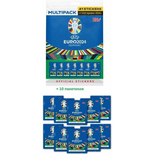 Альбом для наклеек EURO 2024 + 10 пакетиков (102 штуки)