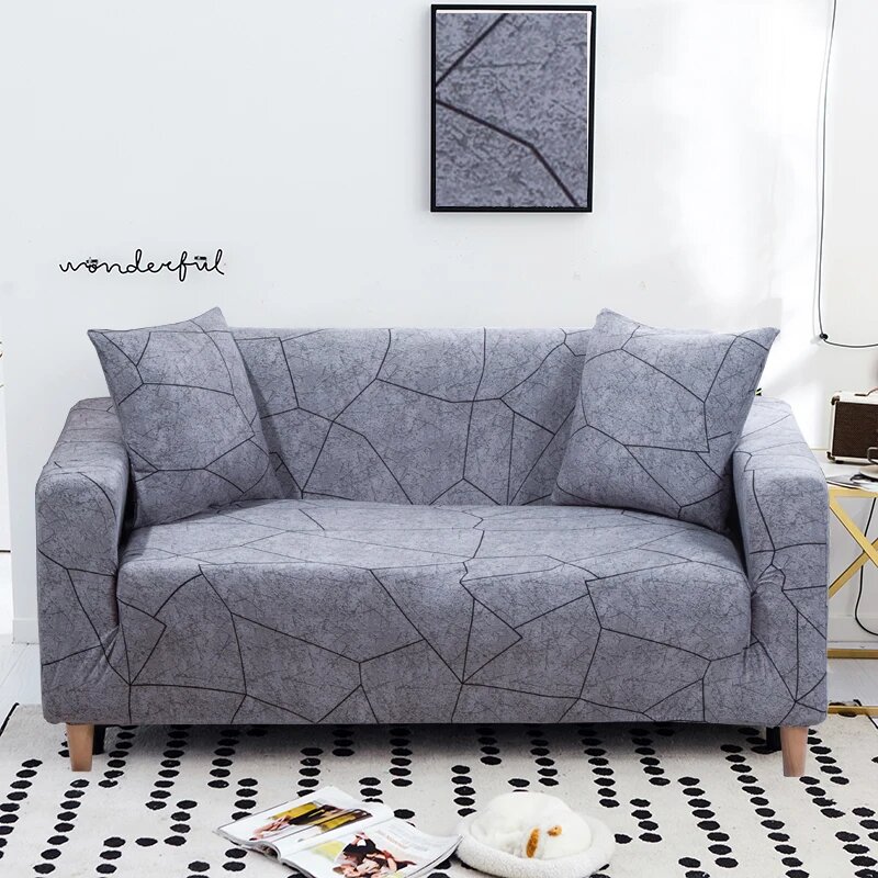 Эластичные чехлы для диванов S-EMIGA Stripe, Small(90-140cm), Серый