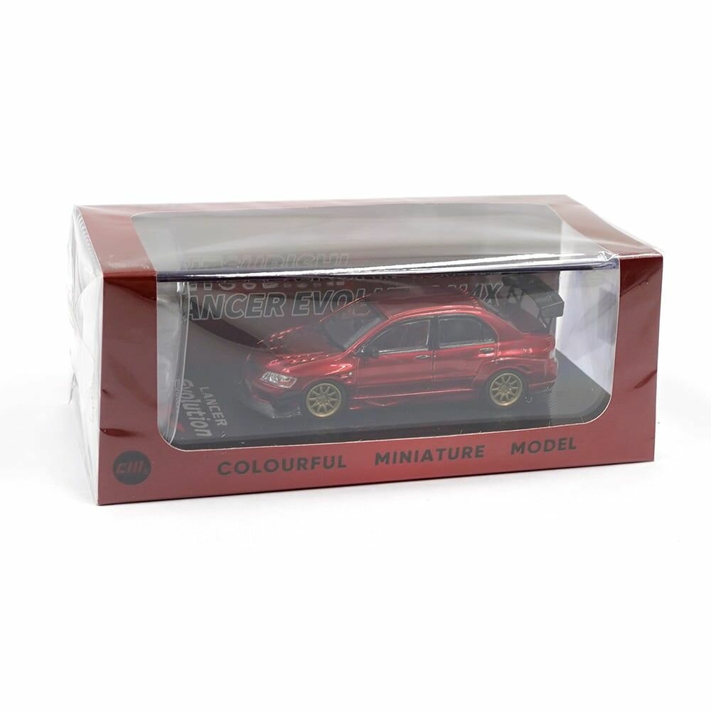 Машинка CM MODEL 1/64 Mitsubishi Lancer Evo IX Metallic Red Diecast Scale Model Car — фото 1