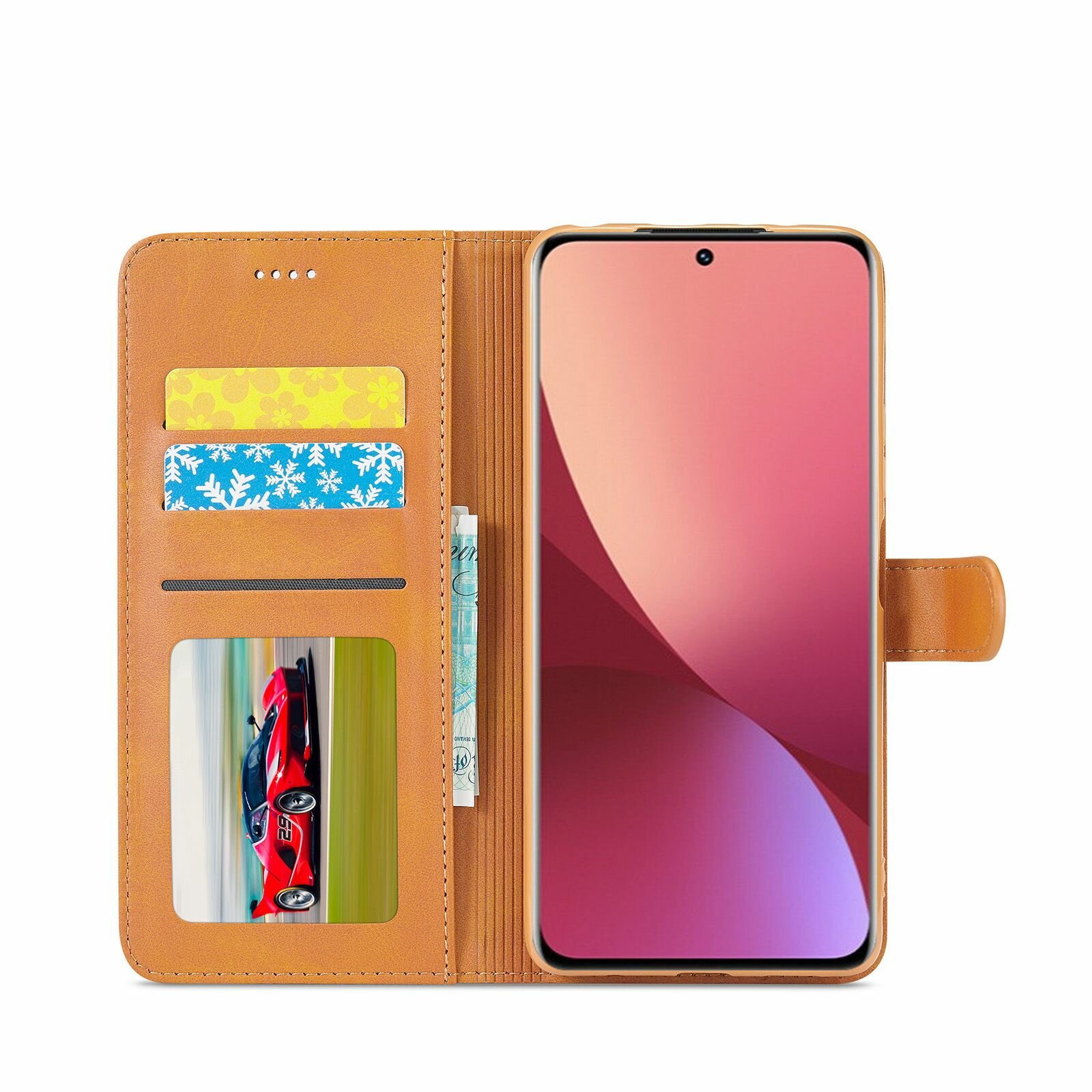 Изображение LCIMEEKE Кожаный книжка чехол для Xiaomi 12 Lite / Сяоми 12 Лайт с визитницей из экокожи