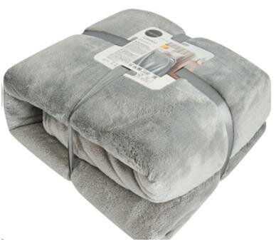 Плед королевская фланель 200 х220 см светло-серый 6155363
