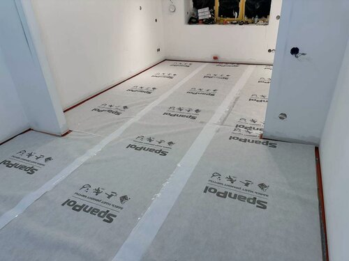 Изображение товара Защитный материал SpanPol, для малярных работ, антискользящий, 1,1*10 м (11 м2)