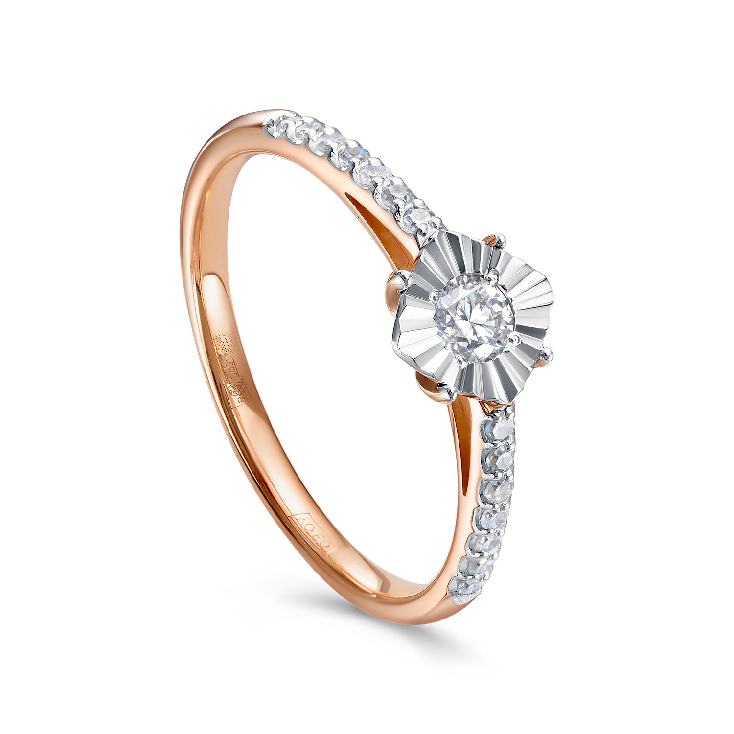 Кольцо JEWELIN, красное золото, 585 проба, бриллиант