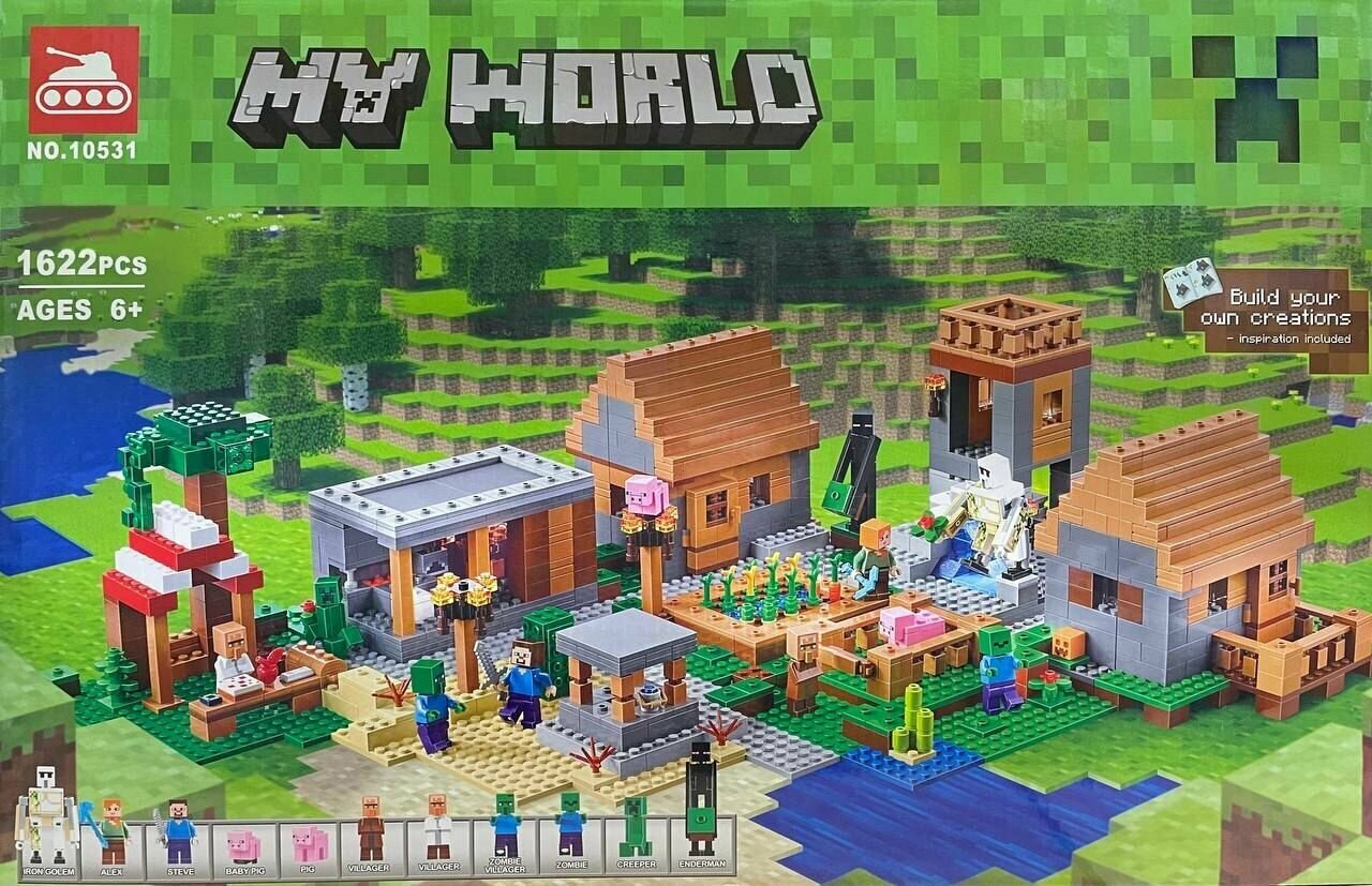 Конструктор My World большой набор "Деревня с жителями" 1622 детали