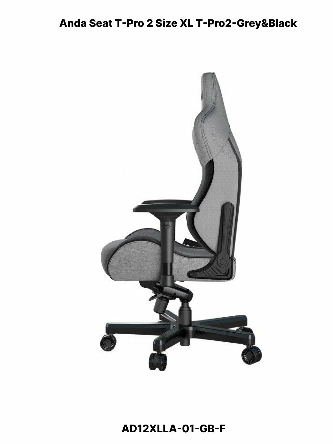 Игровое компьютерное кресло AndaSeat T-Pro 2 XL, ткань Grey/Black, AD12XLLA-01 GB-F — фото 1
