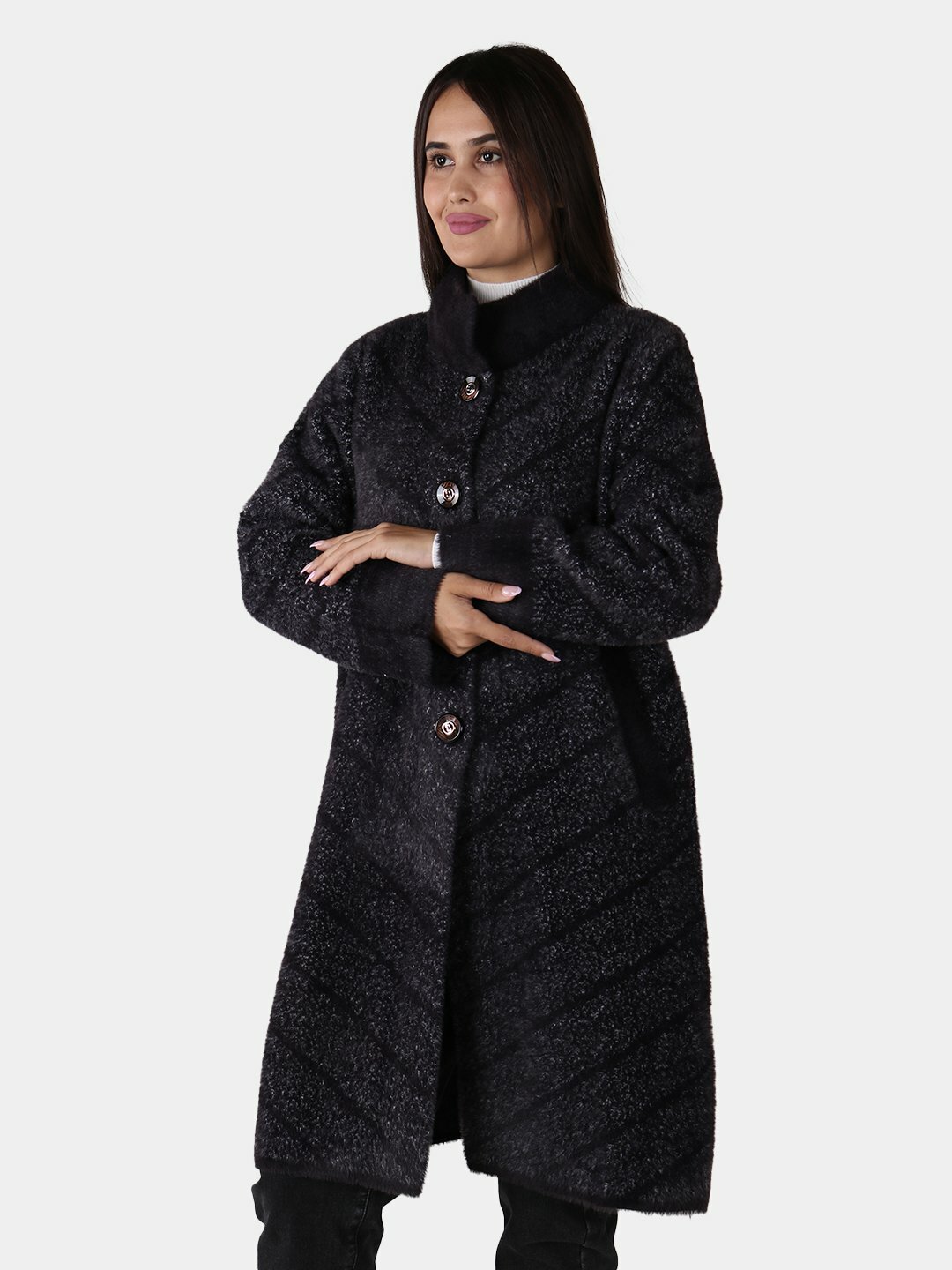 Пальто, размер One Size, черный — фото 1