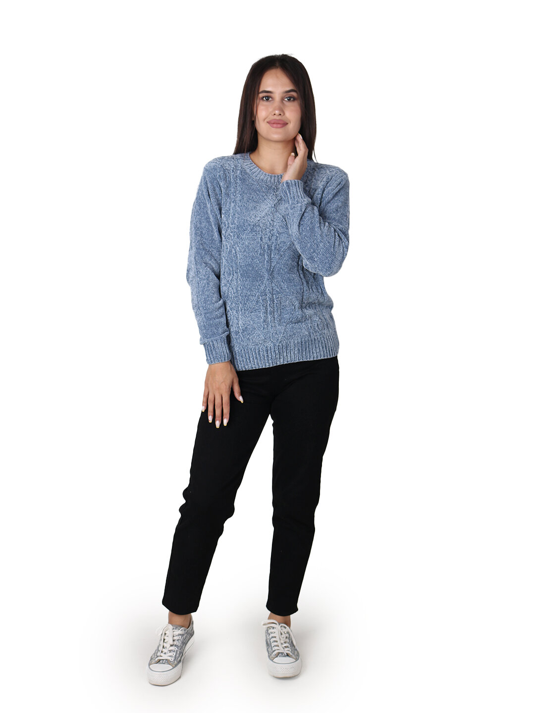 Свитер размер One Size, , синий меланж — фото 1