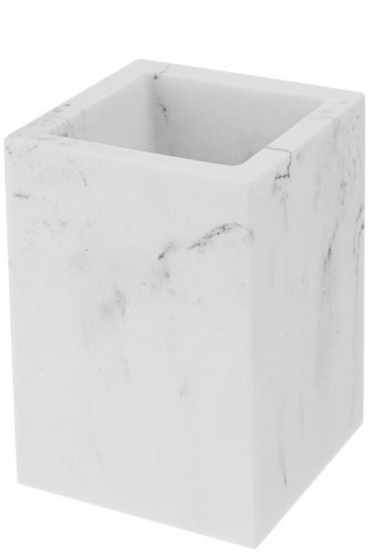 Стакан для зубных щеток PERFECTO LINEA Marble белый (35-000003)