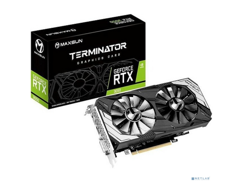 Видеокарта MAXSUN MS-RTX3050 Terminator 6G S0 6Gb GDDR6, 96bit, 1552-1777Mhz, DP/HDMI/DVI, 115W Ret (6940709610190)
