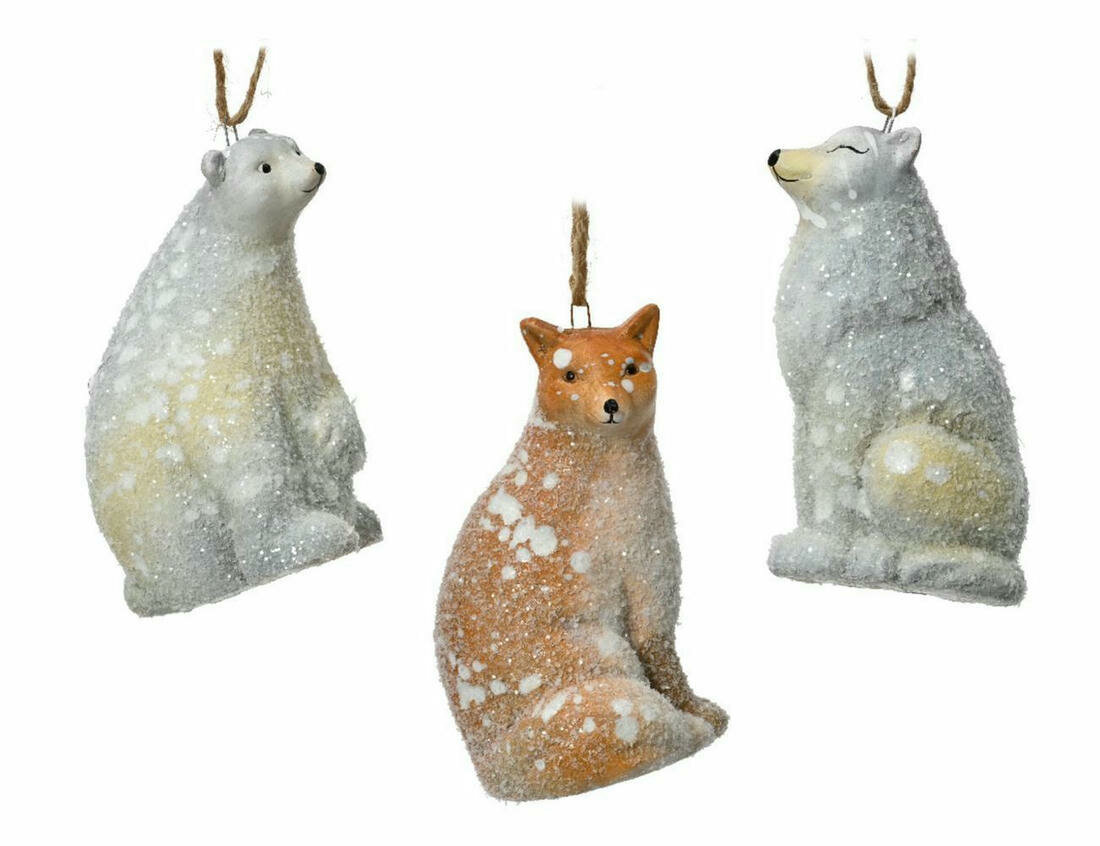 Набор ёлочных украшений, керамика, 9 см, 3 шт, Kaemingk