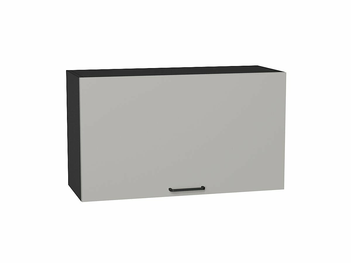 Шкаф верхний горизонтальный Флэт, цвет фасада Light Grey In 2S, цвет каркаса Graphite, 460*800*318 мм
