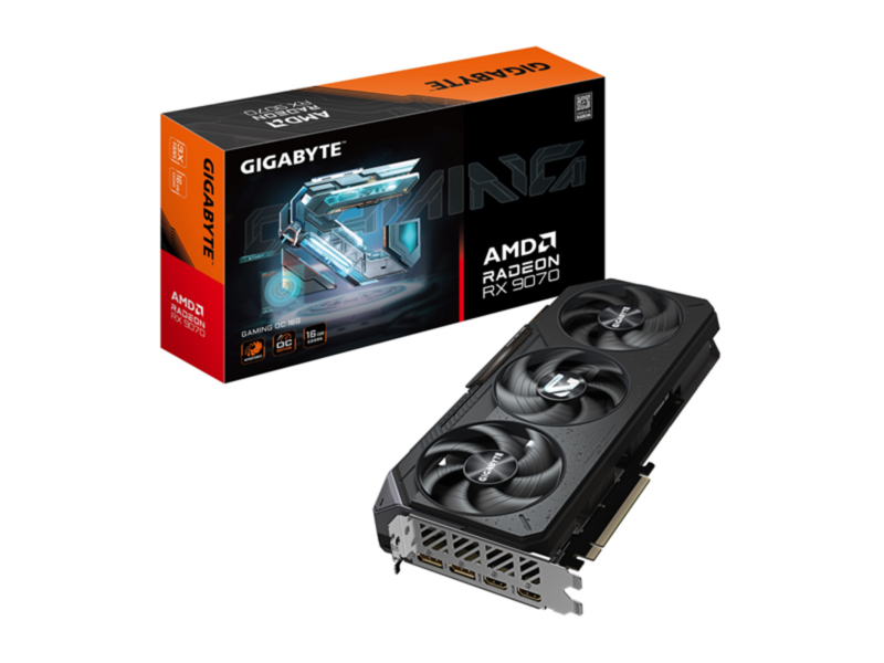 Видеокарта GIGABYTE RX9070 GAMING OC 16G//RX9070, HDMI*2, DP*2, 16G, D6