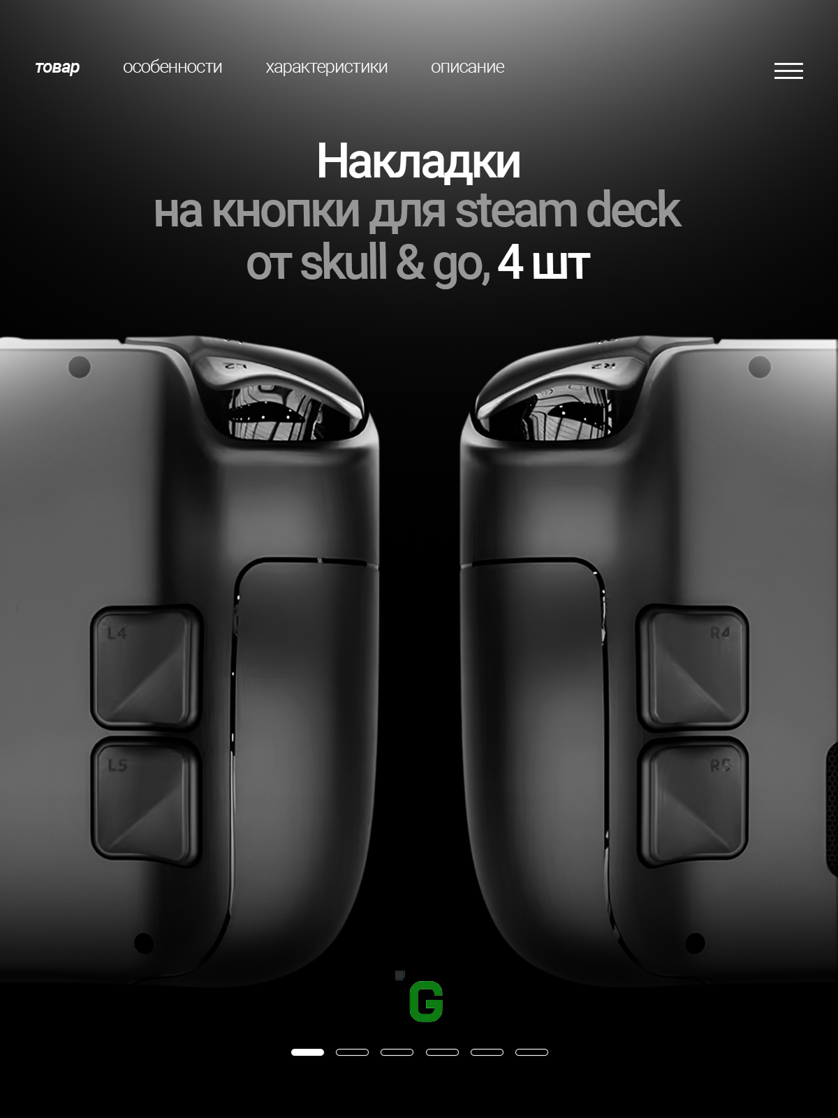 Премиум накладки на кнопки Skull & Co для Steam Deck/OLED, комплект из 4 штук, цвет черный (Black)