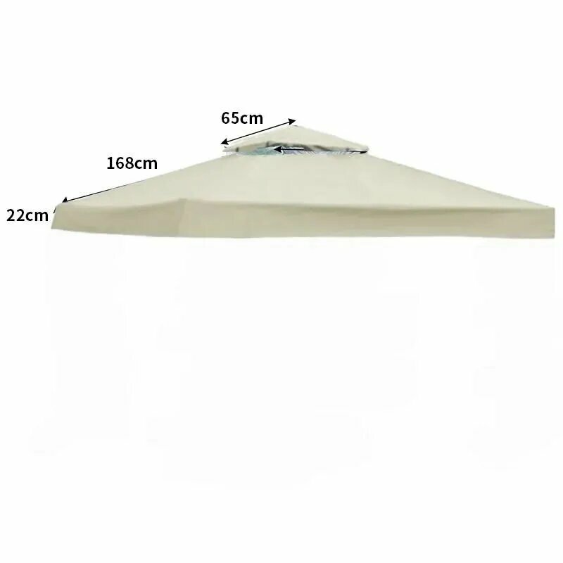 Наружный тент с двойным верхом 3х3м для беседки светло-бежевый