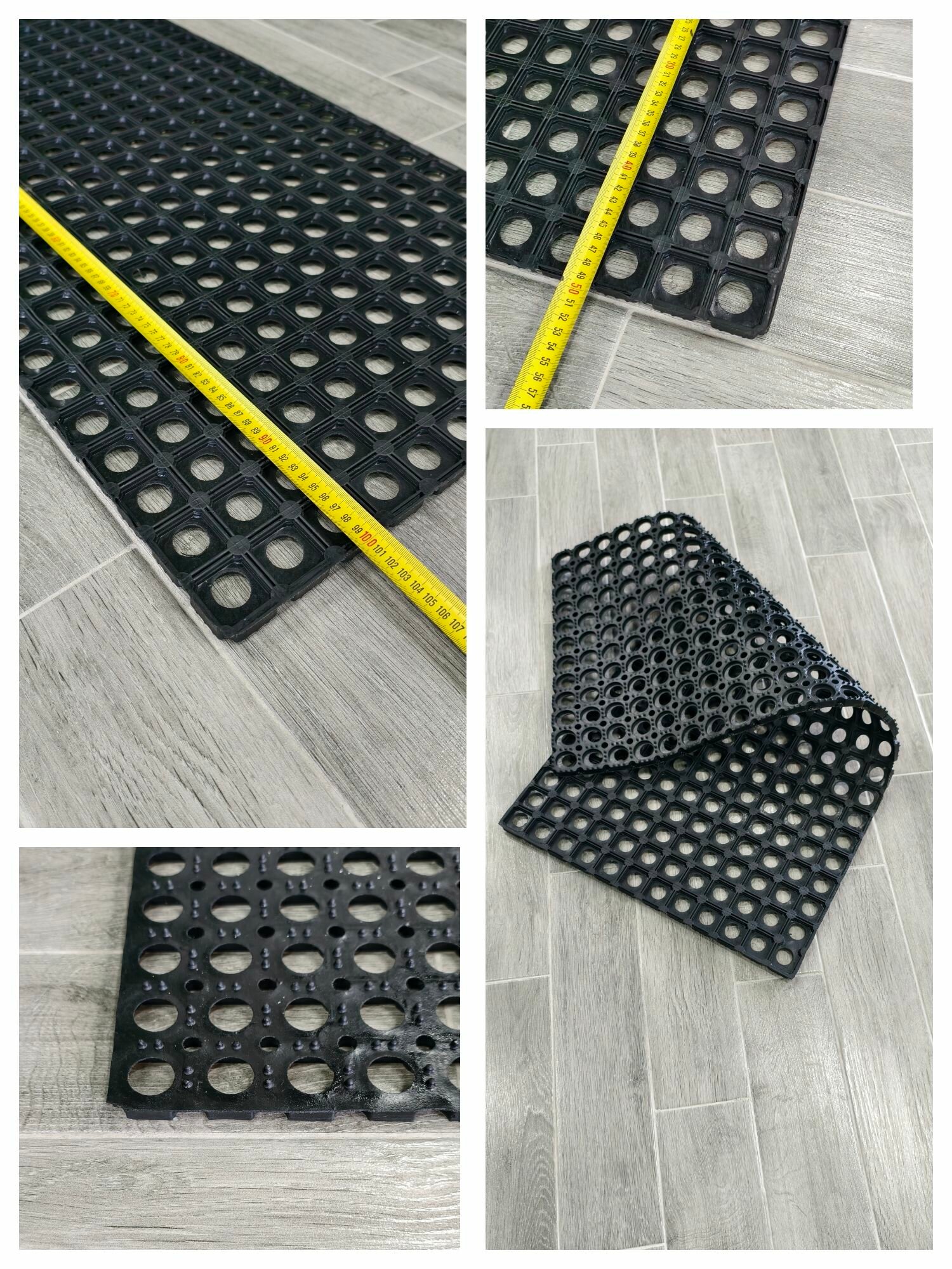 Придверный коврик ячеитстый резиновый 500х1000х16 мм — фото 1