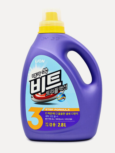 Изображение товара LION Гель концентрат для стирки с ферментами, содой и лимонной кислотой Beat Triple Action, 2800 мл