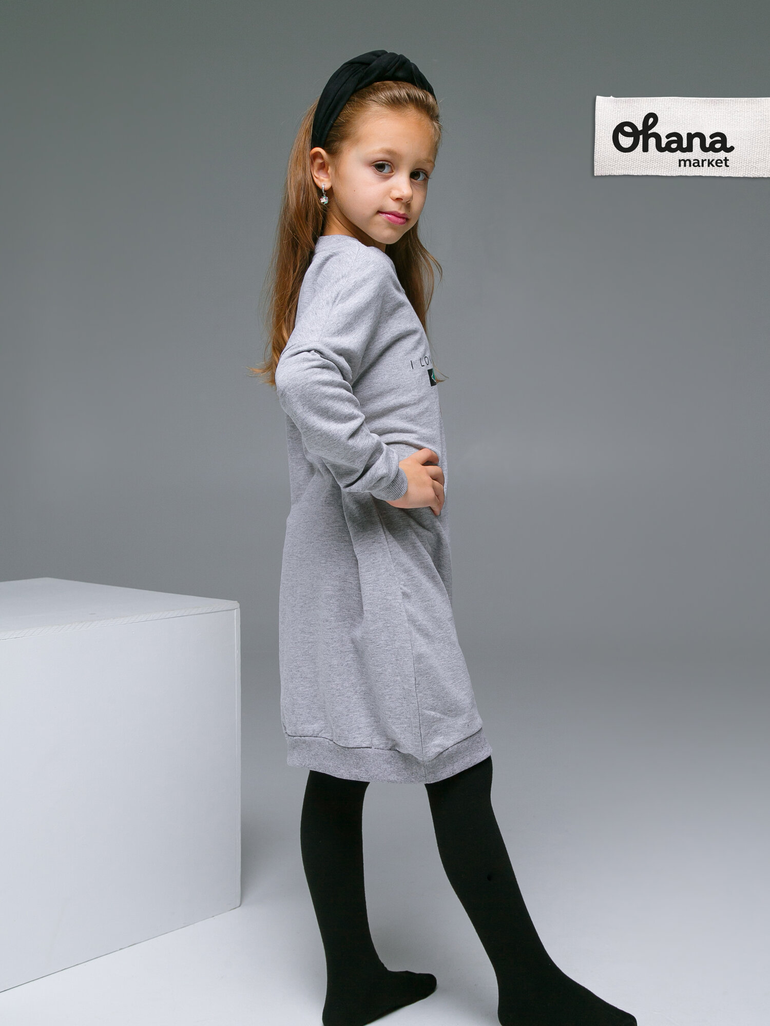 Толстовка Ohana kids для девочек, размер 152, светло-серый меланж — фото 1