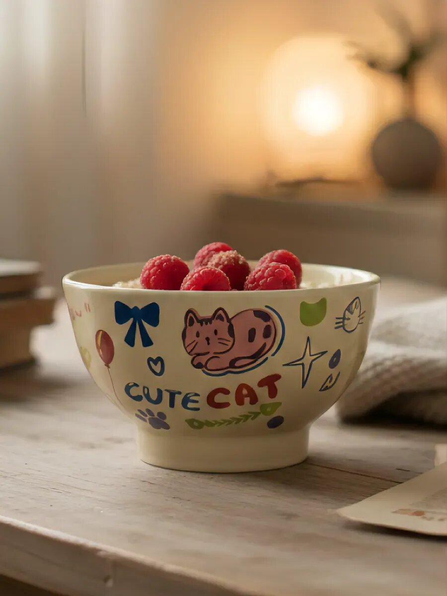 Пиала( cute cat )для фруктов и сладостей подойдет под мороженное 300 мл