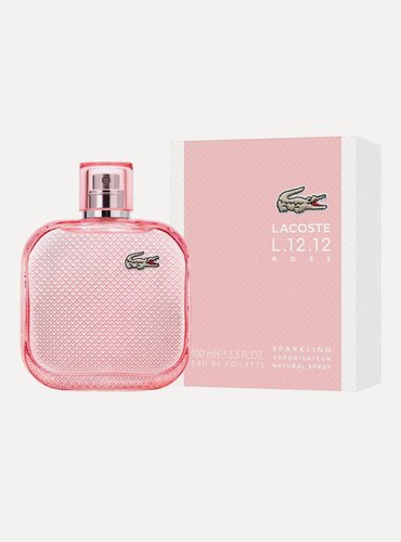 Изображение товара Туалетная вода для женщин Eau De Lacoste L.12.12 Rose Sparkling 100 мл, сладкий гурманский древесный аромат