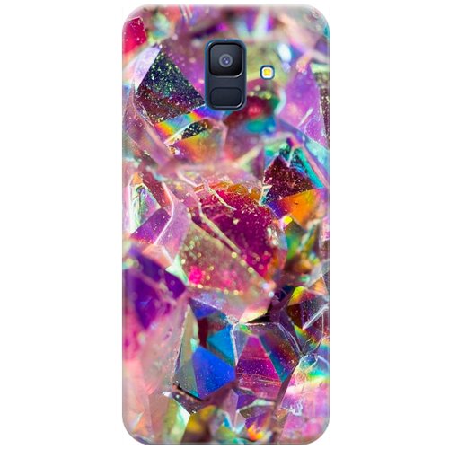 фото Re:pa накладка transparent для samsung galaxy a6 (2018) с принтом "розовые кристаллы"