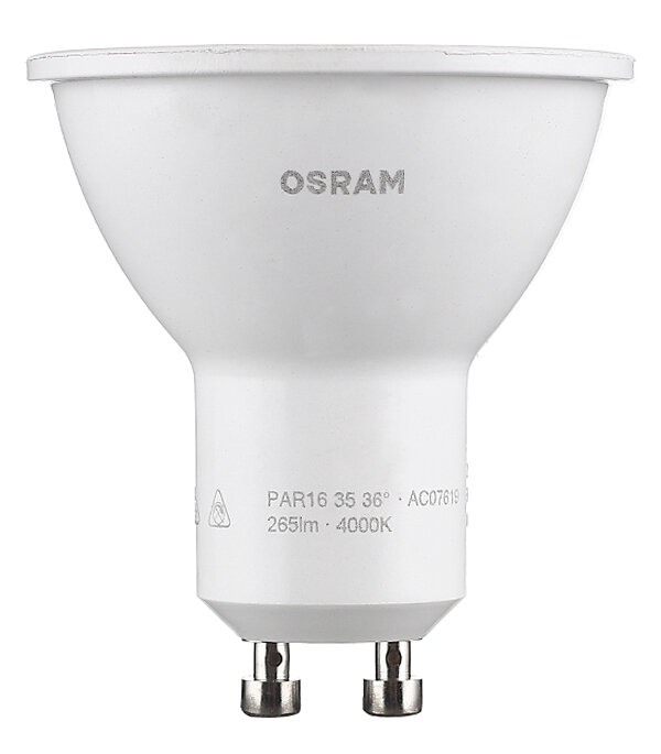 Лампа светодиодная OSRAM LED STAR PAR16 4000 К, GU10, PAR16, 4 Вт, 4000 К - фотография № 7