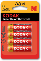 Батарейка Kodak Super Heavy Duty AA, LR06/пальчиковые!! в упаковке: 4 шт.