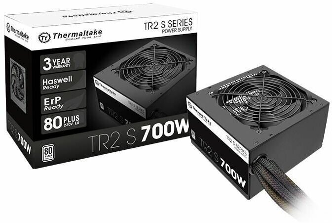 Блок питания Thermaltake TR2 S, 700Вт, 120мм, черный, retail ps-trs-0700npcweu-2