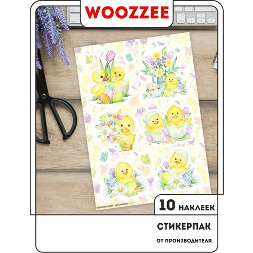 Наклейки-стикеры Woozzee Пасхальные цыплята, размер 21х30 см.