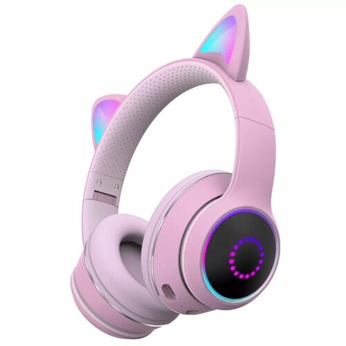 You Cat - AKZ K26 Розовые. Беспроводные наушники с ушками кошки(cat ear) и подсветкой.